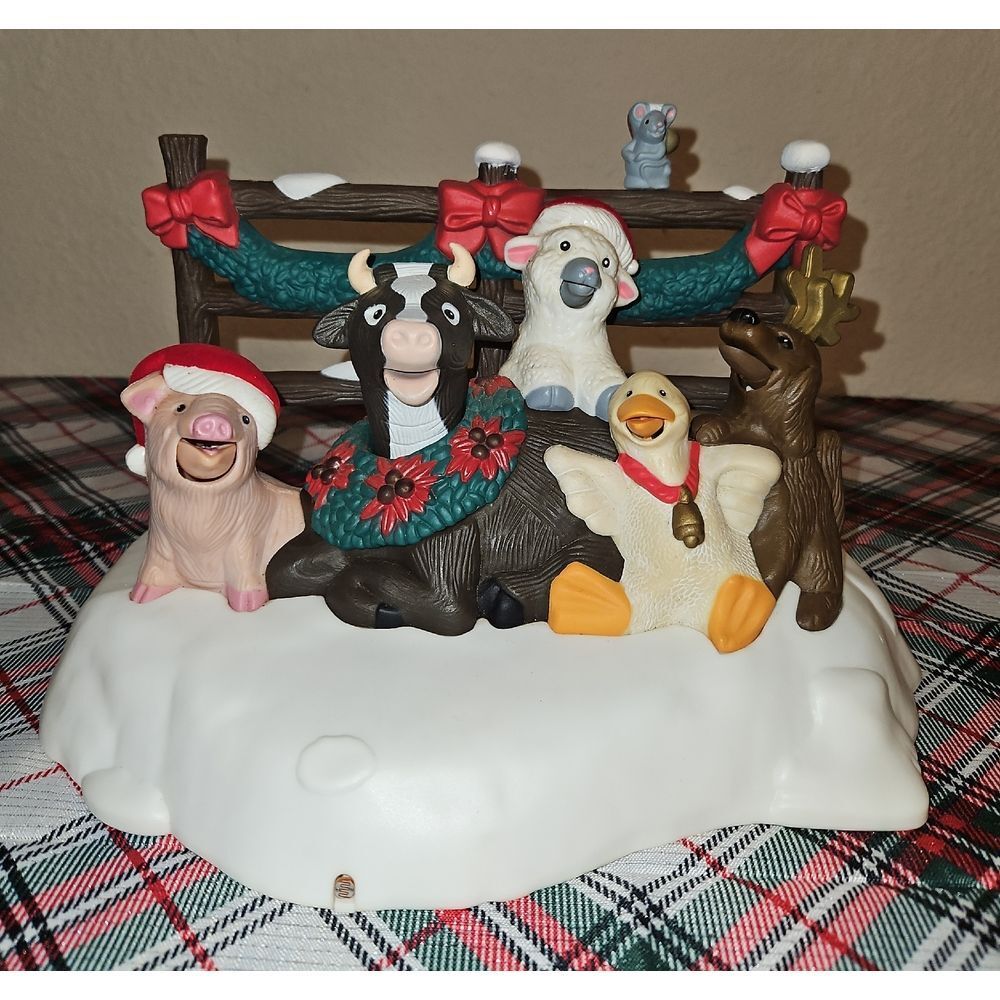 Vintage 98' Christmas Barnyard Carolers Musical Motion Sensored Table Decor
